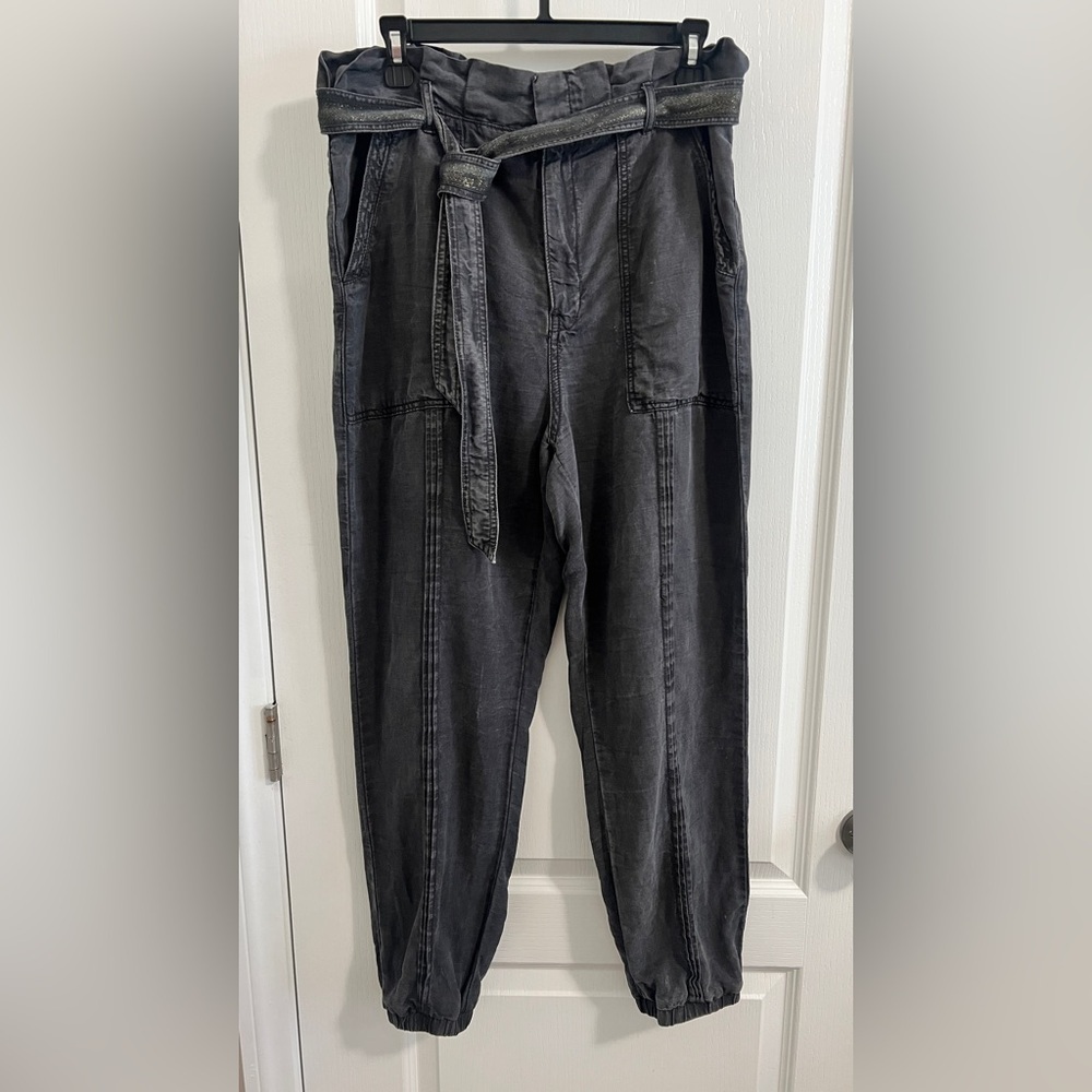 EUC Anthropologie Linen Blend Utility Paper Bag Jogger SZ 10. Inseam 13.5”approx - Picture 8 of 12